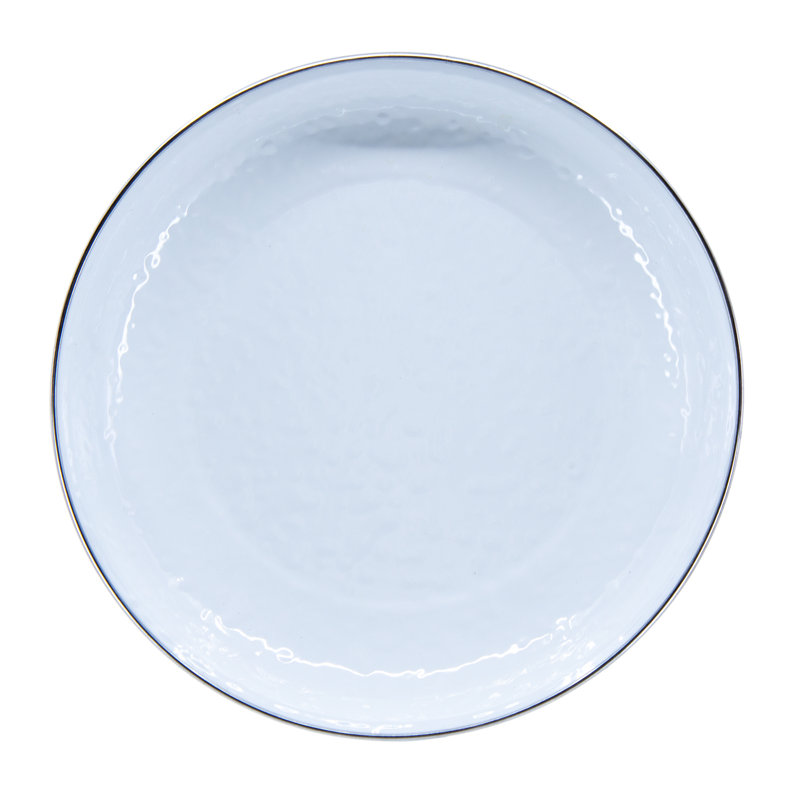 Swirl Enamelware Pasta Plate, Solid White Textured
