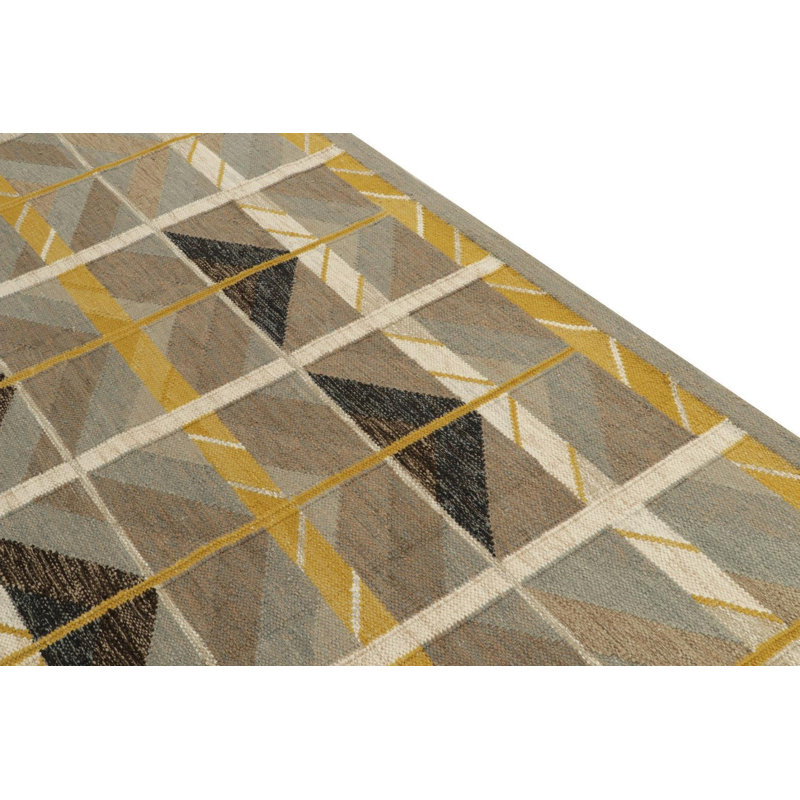 Scandinavian Wool Geometric Area Rug, Rectangle 9' x 12'
