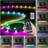 TV Console With Storage Cabinets, Remote Control, APP Control LED TV Stand, Full RGB Colour Selection, 31 Modes Changing Lights Modern Entertainment Centre (Black, For 75 Inches TV)