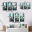«Blue Tranquil Gardens», 3 pièces sur toile-1831010760-1831010761