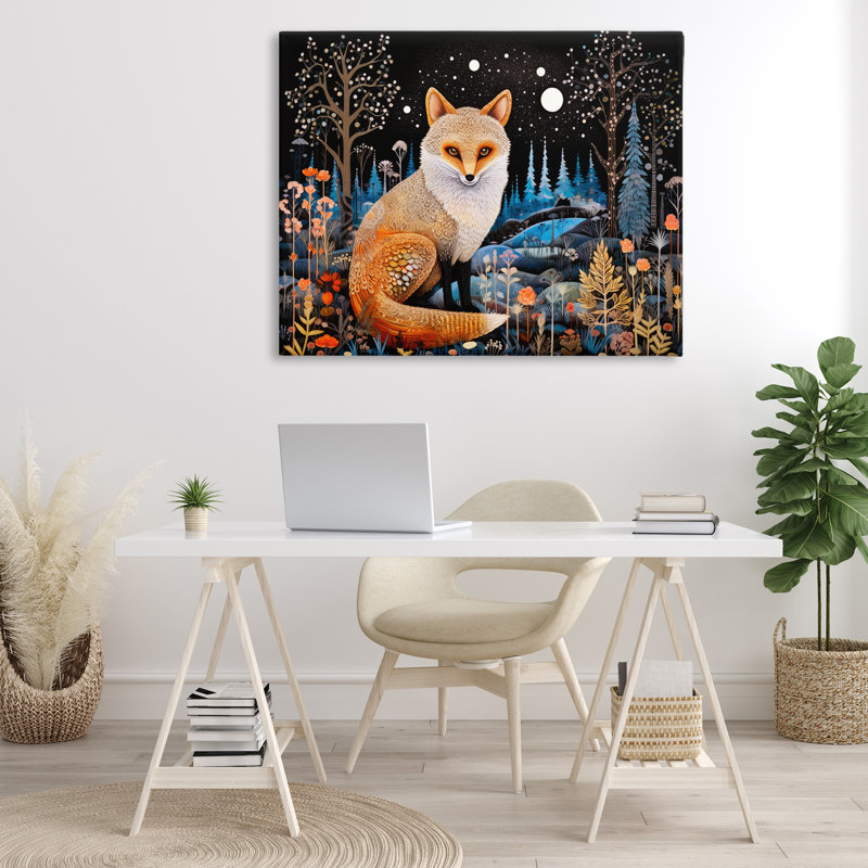«Forest Fox in Nature», art mural sur toile par Ray Powers, H 30 po x l 40 po x P 1,5 po