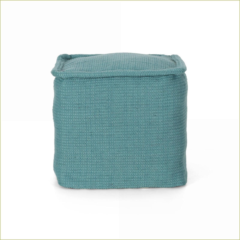 Ottoman Square Multipurpose Pouf for Living Room &amp; Bedroom | Teal | Cotton