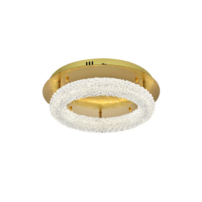Bridgeton LED Semi Flush Mount, Satin Gold, 5.5" H x 18" W x 18" D