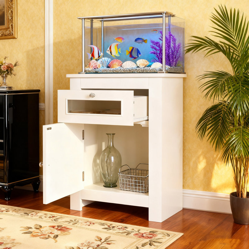 Support pour aquarium de 10 à 15 gallons, support pour aquarium de ferme, support pour réservoir de reptile avec tiroir et armoire de rangement