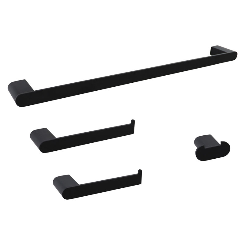 4 - Piece Bathroom Hardware Set, Matte Black