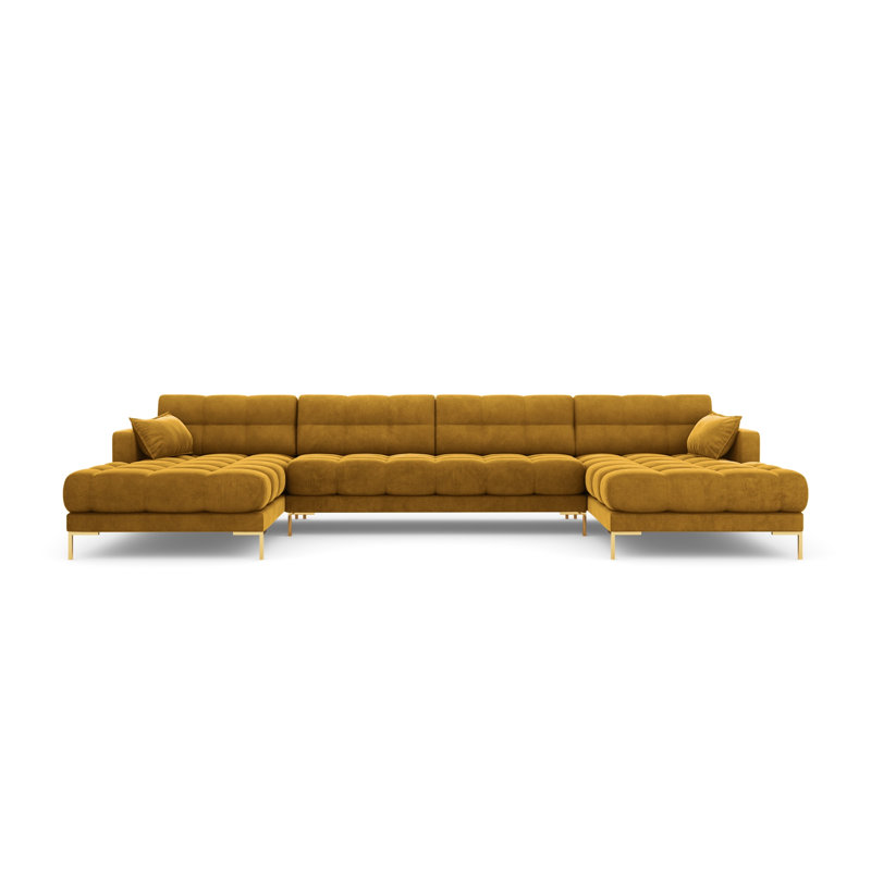 Adoraim 6 Seater Large Corner Sofa , Gold, Yellow