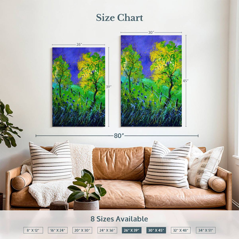 Avery Two Yellow Trees, 45" H x 30" W