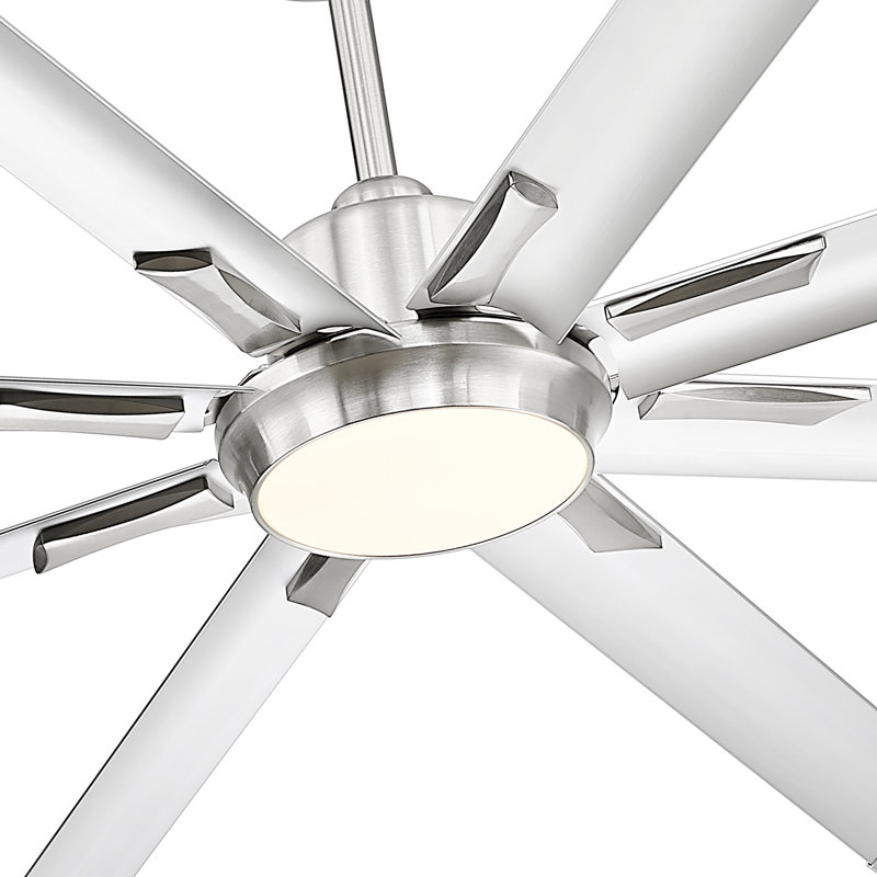 72"Industrial Ceiling Fan With Light,With 8 Aluminium Metal Blades,Works with Alexa