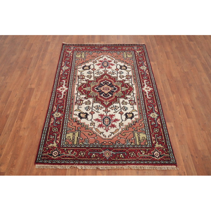 Tapis oriental géométrique traditionnel 4 x 6