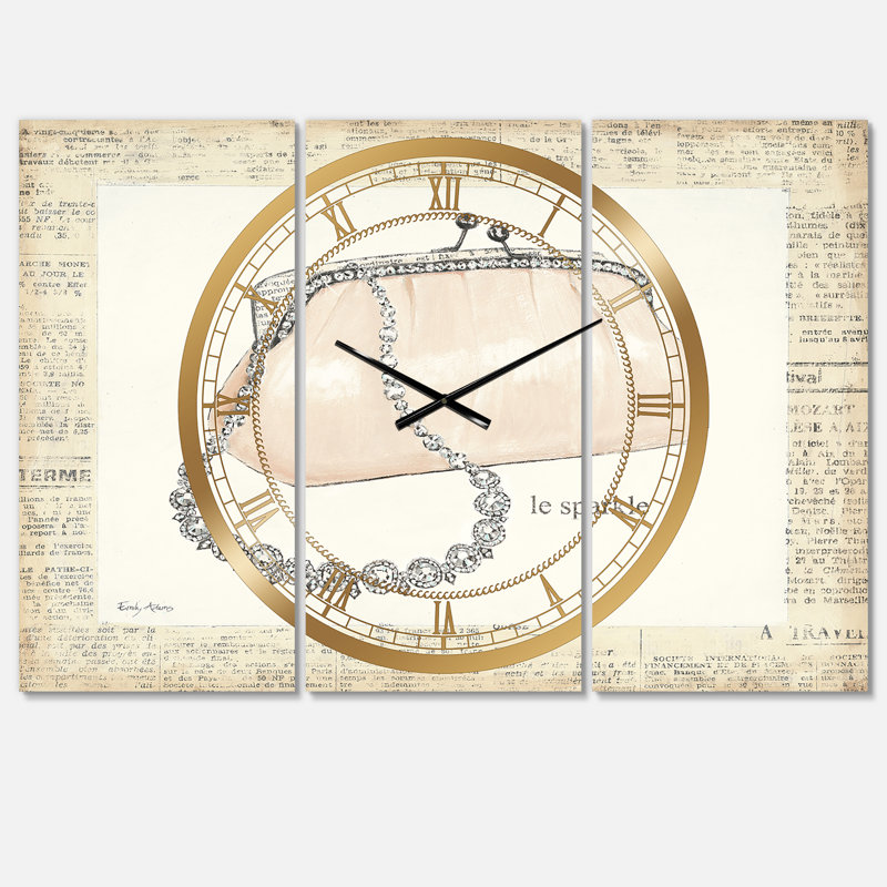 Chic Galm Closet II - Horloge murale traditionnelle, Or