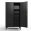 Armoire de rangement verrouillable noire en acier robuste robuste avec portes et 4 tablettes réglables pour la maison et le bureau