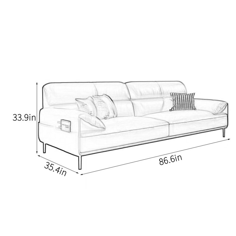 Canapé de bureau Business, H 33,9 po x l 86,6 po x P 35,4 po