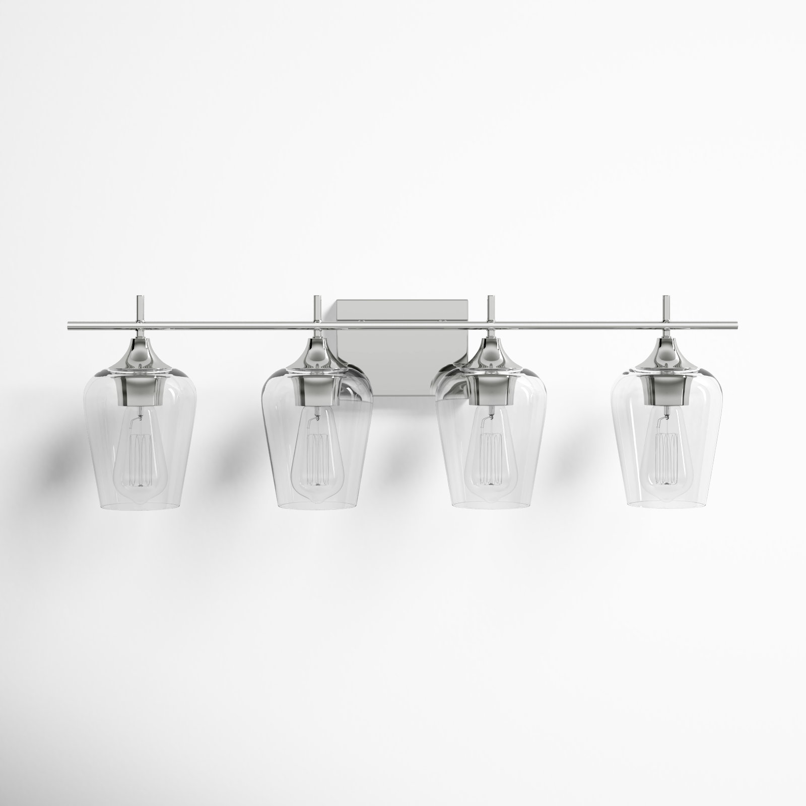 Breena 4-Light Dimmable Vanity Light, Polished Chrome, Clear