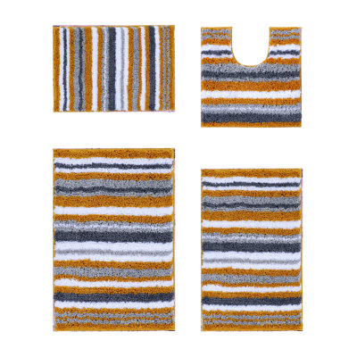 Griffie 100% Polyester Machine Washable 4 Pieces Bathroom Rug Set