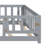 Full Size Floor Platform Bed with Fence and Door for Kids Montessori Bed-1940214290