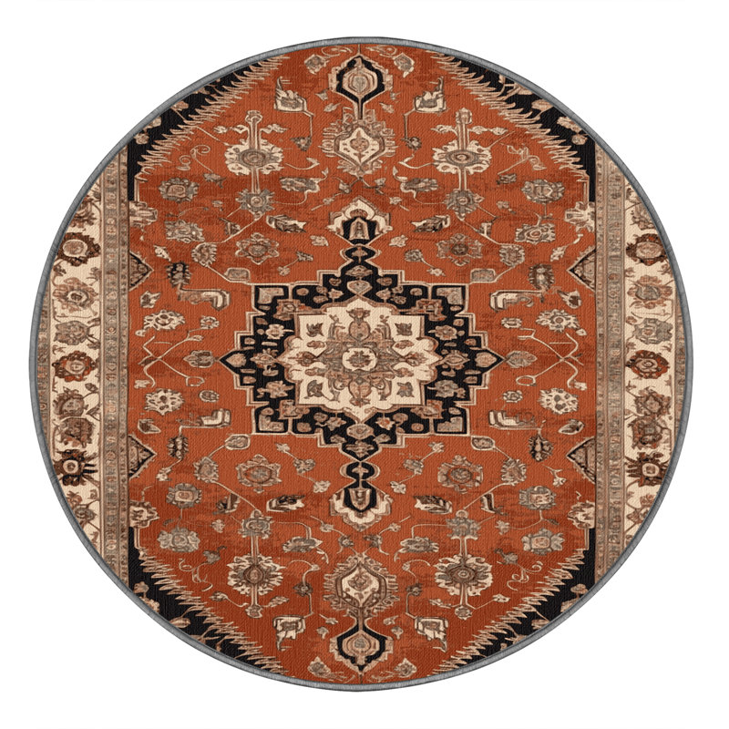 Machine Washable Persian Brown Area Rug