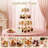 Acrylic cupcake stand with LED lights, 4 tier clear dessert display stand for party wedding birthday, transparent cupcake holder tower with light string