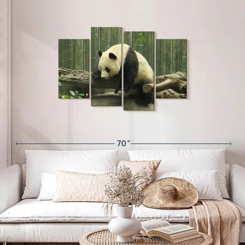 Brampt Panda On A Trunk, 27" H x 43" W
