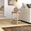Hedda Natural Wood/Rattan 20"H Side Decorative and Useful Table with Mango Wood, MDF, and Rattan Construction for Stylish and Practical Storage Accent Furniture