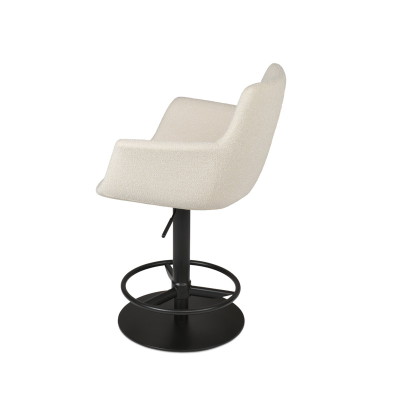 Tabouret à piston Bottega, Noir, Blanc cassé