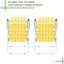 2 pièces Tube en acier PP à sangle 120Kg Chaise de plage pliante bande jaune et blanche