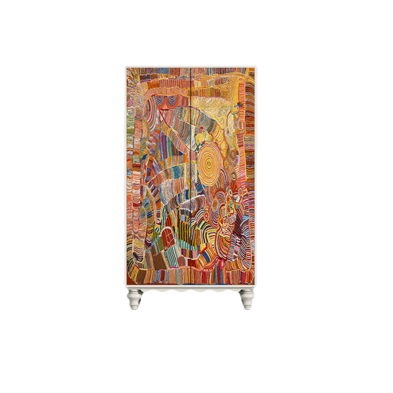 Garde-robe moderne pour chambre double, Brun / blanc ivoire