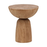 Balak Solid Wood Pedestal End Table