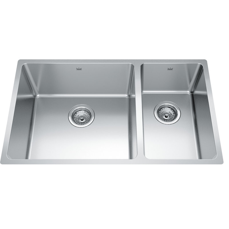 Évier de cuisine à double cuve avec crépine L 31 po x l 18 po Brookmore