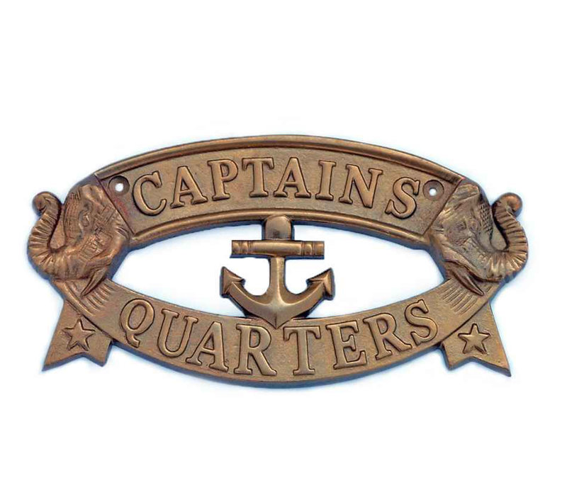 Handmade Coastal Wall Decor on Metal, Antique Brass