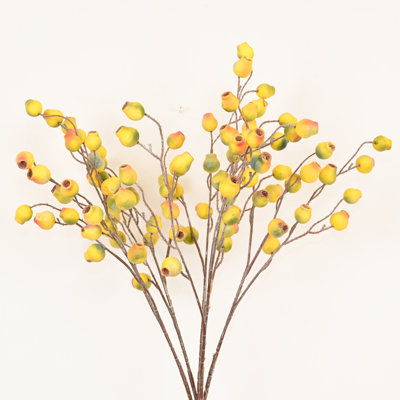 Branche de baies artificielles de 28 po dans un vase en verre avec de l'eau artificielle, bouquet de baies en vrac à longue tige de ferme pour décoration de table de centre de table de bureau à domicile
