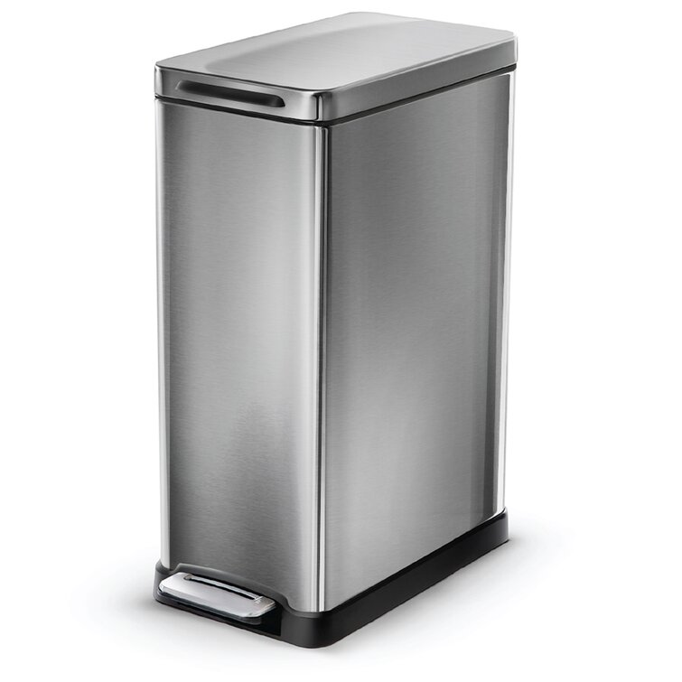 HZL Branded 12 Gallon Stainless Steel Slim Kitchen Trash Can & Reviews
