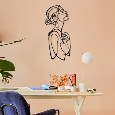 Élégant accessoire mural décoratif en métal, acier noir, 15,8 po x 34,6 po | Fabrication 100% acier, épaisseur: 0,06 pouce | Léger à 1,3 lb, parfait pour la décoration intérieure et les intérieurs modernes, durable et chic