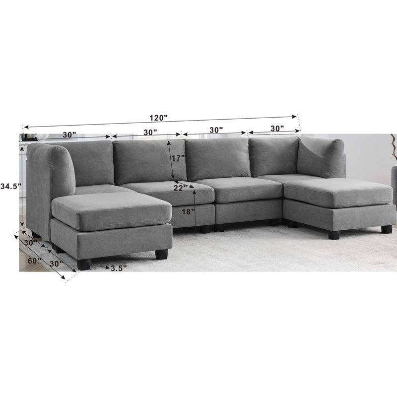 Atherine Upholstered U-Shaped Sectional Reversible