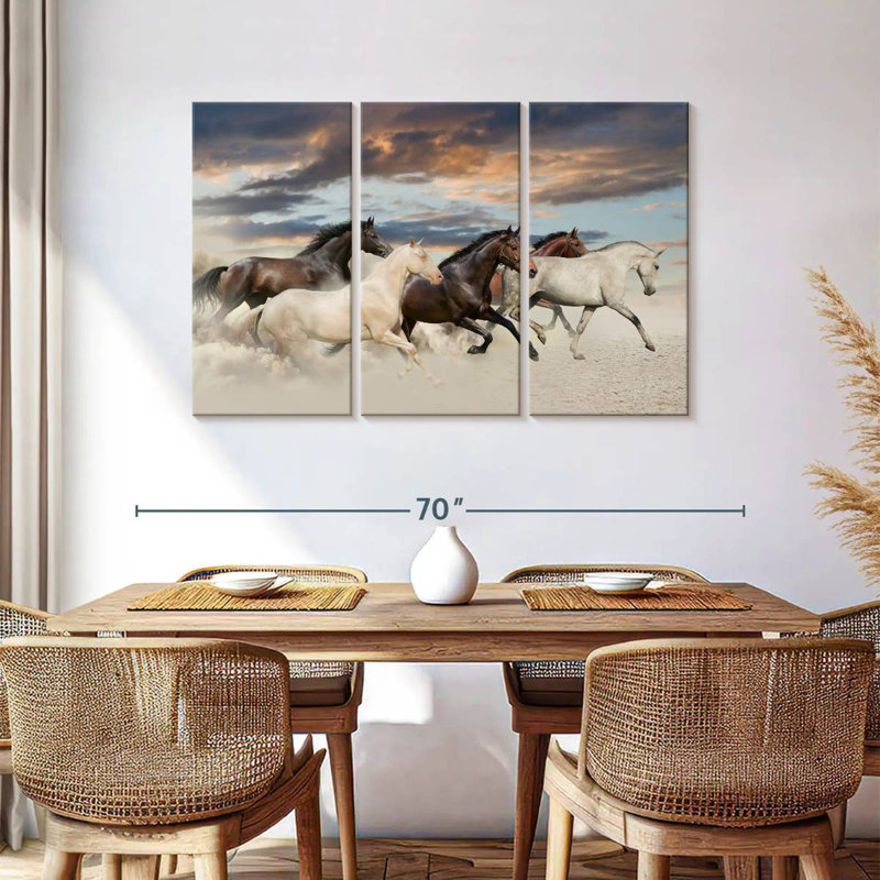 Galloping Desert Horses, 36" H x 57" W