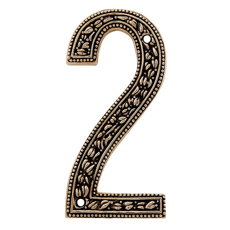 5 in. San Michele House Number, 2, Antique Gold