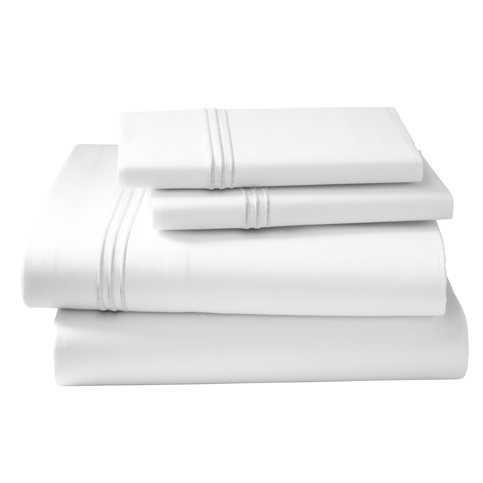 Ravana Cotton Blend Percale Flat Sheet, King Flat Sheet, White