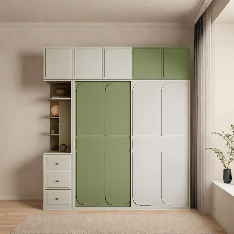 Simple Color Matching Wardrobe, 97.64" H x 62.99" W x 23.62" D