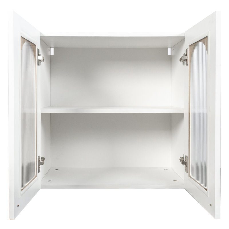 Auroora Arched Glass Door Wall Mounted Bathroom Cabinet with Fixed Shelves