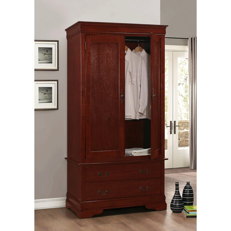 Armoire de rangement élégante en bois, Cerise foncée