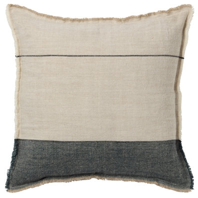 Rockefeller Fringed Linen Throw Pillow