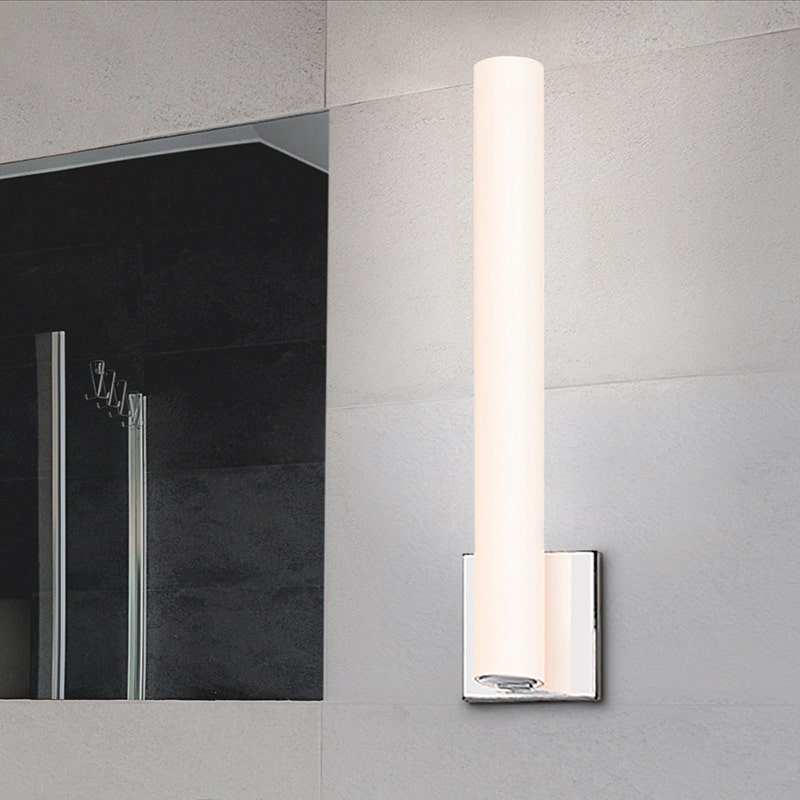 Tubo Slim LED Flush Mounted Sconce, Polished Chrome, Flat