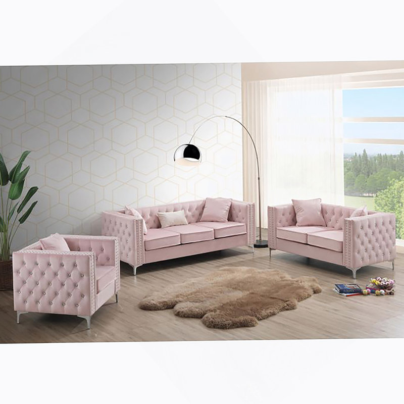 Canapé rembourré Glory Furniture Paige, Rose