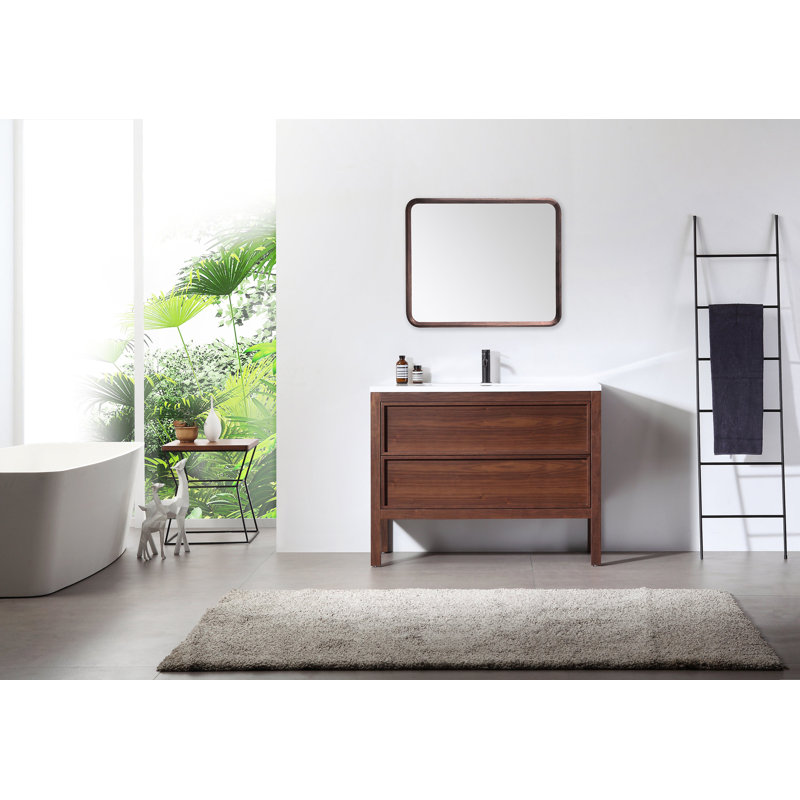 Vela Mirror, Dark Walnut, 29.5" x 35.5"