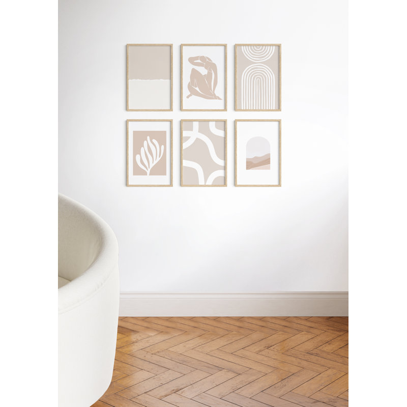  Cadre photo en bois - ensemble de 6, Beige, 12 po x 18 po