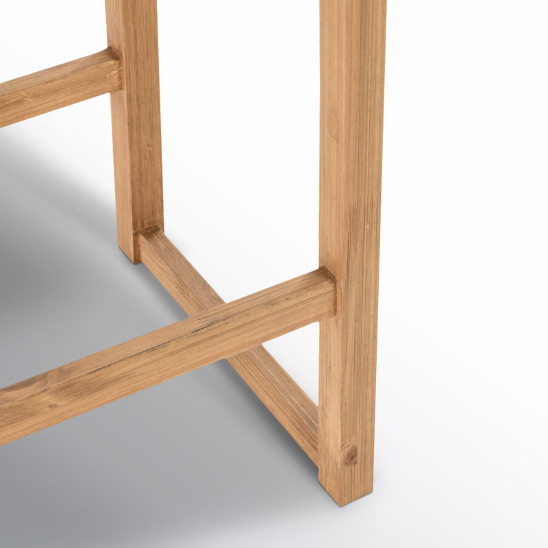 Modica Solid Wood Stool, Natural Brown, Bar Stool (30" Seat Height)