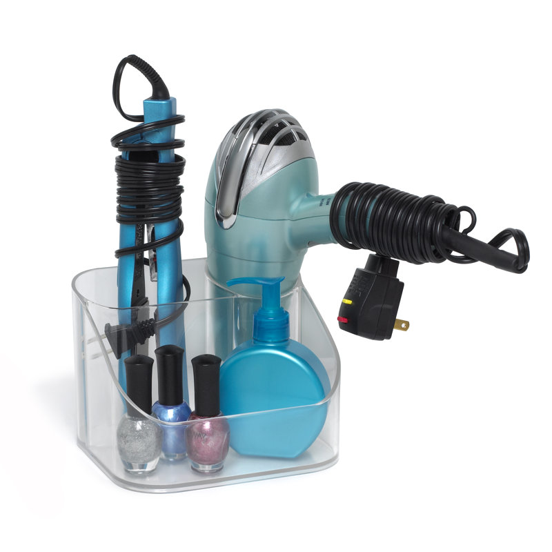 Kerber Plastic 3 Compartment Hair Tool Holder, Clear