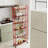 Red 6-Tier Rolling Cart Gap Kitchen Slim Slide Out Storage Tower Rack with Wheels-104579784