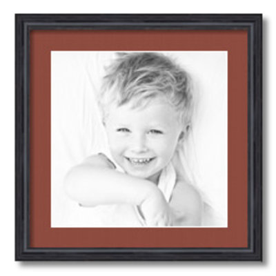 Black Wood Matte Picture Frame with Mat