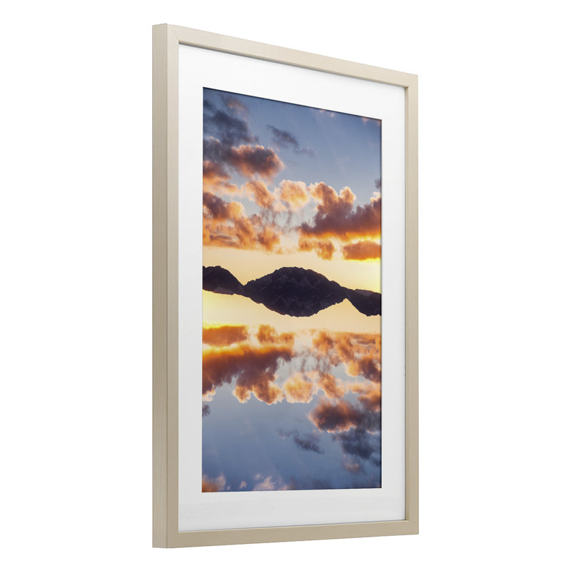 «Vibrant Sunset Reflection», impression par Robin Vandenabeele, H 20 po x l 14 po, Cadre de récolte en pin