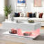 Table basse extensible avec plusieurs compartiments de rangement, bande à DEL de 16 couleurs et base robuste-506863201